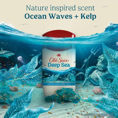 Old Spice Deep Sea Solid Antiperspirant & Deodorant for Men Sea Mineral Scent 2.6oz/2pk - New