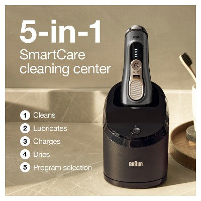 Braun Series 9-9465cc Pro Electric Foil Shaver with ProLift Beard Trimmer; Clean; Charge SmartCare Center - Imperfect Box