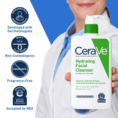 CeraVe Hydrating Face Wash with Hyaluronic Acid and Glycerin 16 fl oz - New