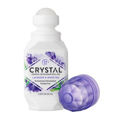 Crystal Essence Deodorant Roll-On Lavender & White Tea 2.25 Oz