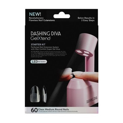 Dashing Diva Gel Xtend Starter Kit Magic Off + Remover Bundle Medium Round 60ct - Imperfect Box