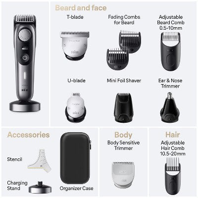 Braun Series 7 AiO7440 Rechargeable 12-in-1 Body, Beard & Hair Trimmer - New
