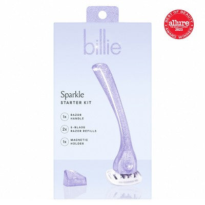 Billie Women's Sparkle Razor Kit 1 Handle + Magnetic Holder + 2 Blade Refills - Imperfect Box