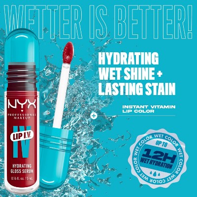 NYX Professional Makeup Lip IV Hydrating Lip Gloss Stain Set Wet 0.16 fl oz - New