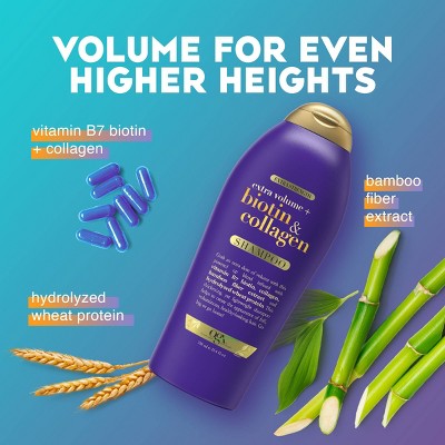 OGX Extra Strength Biotin and Collagen Shampoo 25.4 fl oz - Imperfect Container