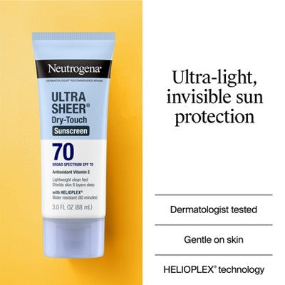 Neutrogena Ultra Sheer Sunscreen SPF 70 2pk/88ml - New