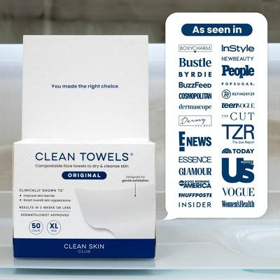 Clean Skin Club Disposable Face Towel for Improved Skin XL 50ct - New