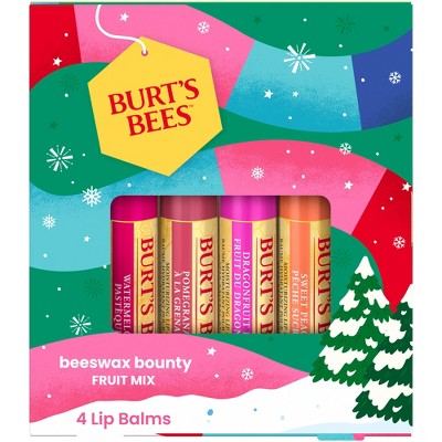 Burt's Bees Holiday Limited Edition Stocking Stuffer Beeswax Bounty Lip Balm Gift Set - Fruit Mix - 4ct