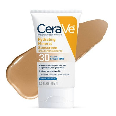 CeraVe Hydrating Mineral Tinted Face Lotion SPF 30 Medium 1.7 fl oz - Missing Box
