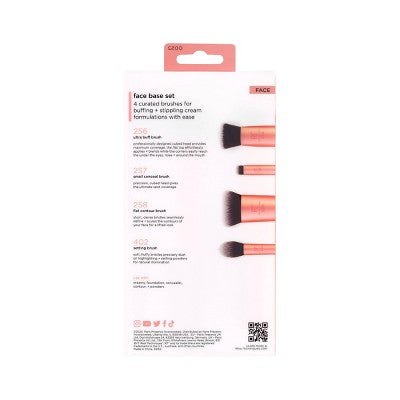 Real Techniques Face Base Makeup Brush Kit 4pc - New