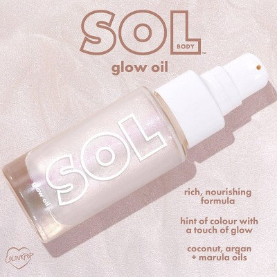 SOL Body x ColourPop Body Glitter Glow Oil Mini Moonstone 0.88 fl oz - Imperfect Box
