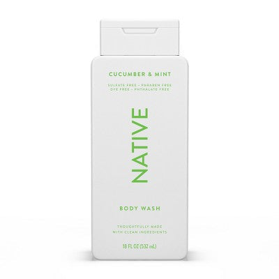Native Body Wash for Women & Men Cucumber & Mint Sulfate Free 8 fl oz - New