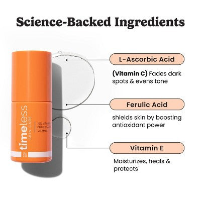 Timeless Skin Care 10% Vitamin C + E Ferulic Acid Face Serum 1 fl oz - Imperfect Box