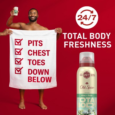 Old Spice Whole Body Deodorant Spray Aloe and Rain 3.5oz - Imperfect Container