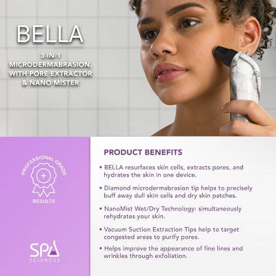 Spa Sciences BELLA 3-in-1 Diamond Tip Microdermabrasion System - New