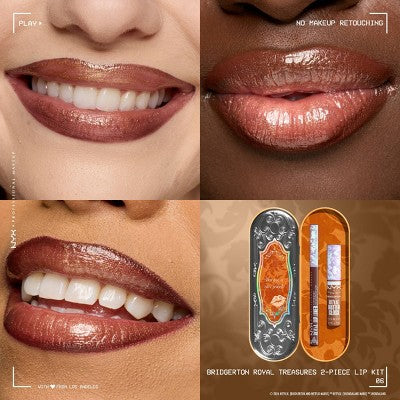 NYX Professional Makeup Bridgerton Royal Treasures Lip Kit 06 Caramel Courtship & Toffee Temptation 2pc - Imperfect Box