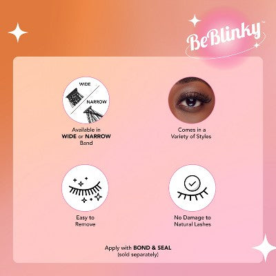 BeBlinky False Eyelash Clusters Narrow Band, Wispy 120ct - New