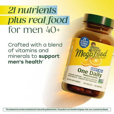 MegaFood Mens Multivitamin 40+ Immune Support 30ct - New
