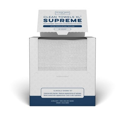 Clean Skin Club Supreme Disposable Face Towel for Improved Skin XL 50ct - New