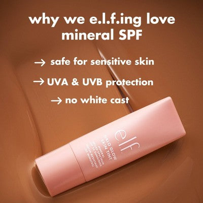 e.l.f. Halo Glow Skin Tint Foundation Mineral SPF 50 8 Medium Neutral 1 fl oz - Missing Box