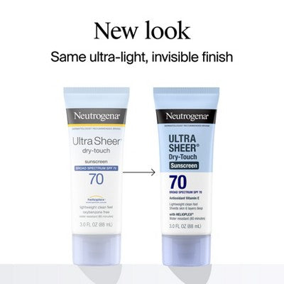 Neutrogena Ultra Sheer Sunscreen SPF 70 2pk/88ml - Imperfect Box