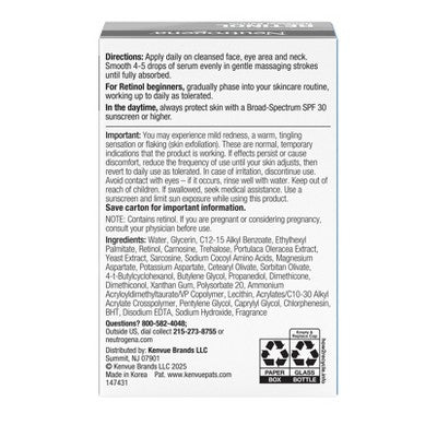 Neutrogena Rapid Wrinkle Repair Retinol Renewal Serum 1 fl oz - Missing Box