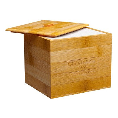 Clean Skin Club Clean Towels XL Original + Bamboo Container Cover 50ct - Imperfect Box