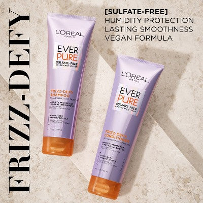 L'Oreal Paris EverPure Frizz-Defy Conditioner with Marula Oil 8.5 fl oz - Imperfect Container