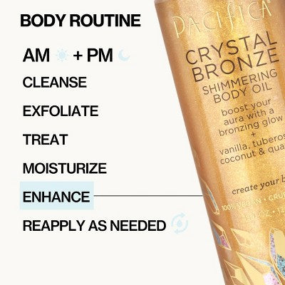 Pacifica Shimmering Body Oil Crystal Bronze 4 fl oz - Imperfect Container