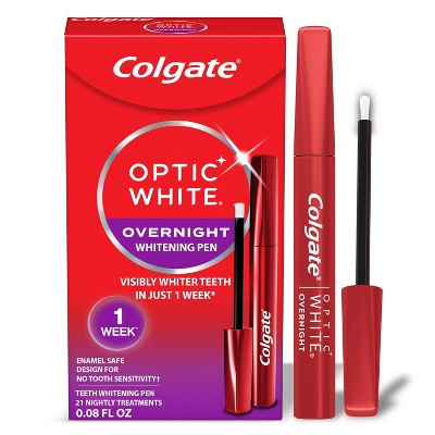 Colgate Optic White Overnight Teeth Whitening Pen Gel 0.08 fl oz/21 Treatments - New