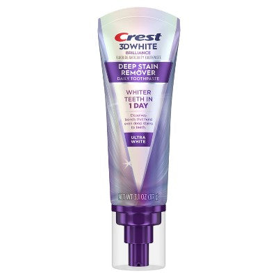 Crest 3D White Deep Stain Remover Daily Toothpaste Ultra White 3.1oz - Missing Box