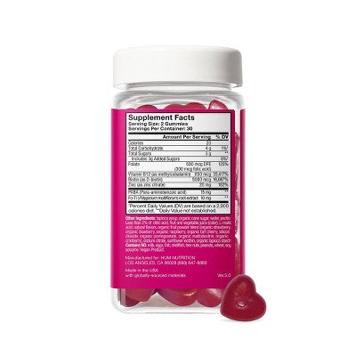 HUM Nutrition Hair Strong Vegan Gummies for Hair Growth + Strength + Thickness 60ct - New