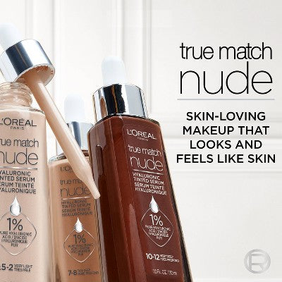 L'Oreal Paris True Match Hyaluronic Tinted Serum Makeup Skincare Hybrid 4-5 Medium 1 fl oz - Imperfect Container