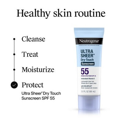 Neutrogena Ultra Sheer Dry Touch Sunscreen Lotion SPF 55 3oz - Imperfect Container