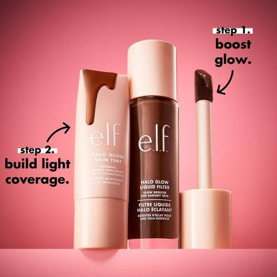 e.l.f. Halo Glow Skin Tint Foundation Mineral SPF 50 8 Medium Neutral 1 fl oz - Imperfect Box