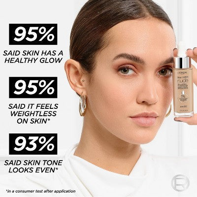L'Oreal Paris True Match Hyaluronic Tinted Serum Makeup Skincare Hybrid 4-5 Medium 1 fl oz - Imperfect Container