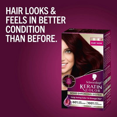 Schwarzkopf Keratin Permanent Hair Color Ruby Noir 2.08 fl oz - New