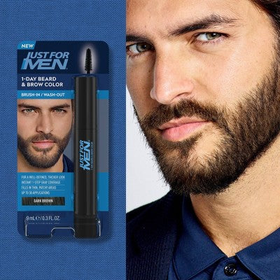 Just For Men 1-Day Beard &  Brow Color Dark Brown - New