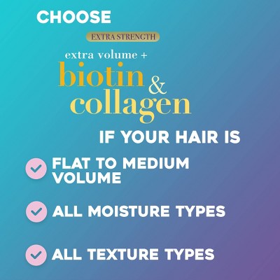 OGX Extra Strength Biotin and Collagen Shampoo 25.4 fl oz - Imperfect Container