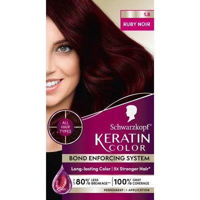 Schwarzkopf Keratin Permanent Hair Color Ruby Noir 2.08 fl oz - New