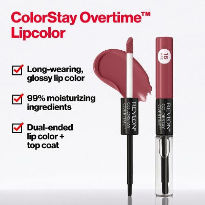 Revlon ColorStay Overtime Lipcolor Everlasting Rum 0.07 fl oz - Imperfect Box