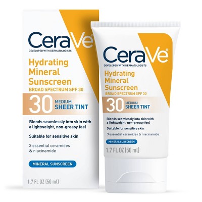CeraVe Hydrating Mineral Tinted Face Lotion SPF 30 Medium 1.7 fl oz - Imperfect Box