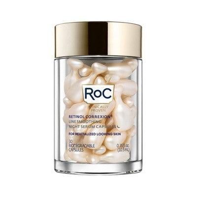 RoC Retinol Capsules Anti-Aging Night Retinol Face Serum Treatment 30ct/0.35 fl oz - Imperfect Box