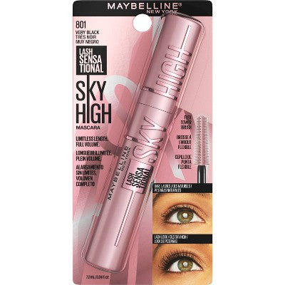 Maybelline Lash Sensational Sky High Lengthening Mascara 801 Very Black - Imperfect Box