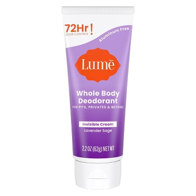 Lume Whole Body Women's Invisible Cream Tube Deodorant Lavender Sage Scent 2.2oz - Imperfect Container
