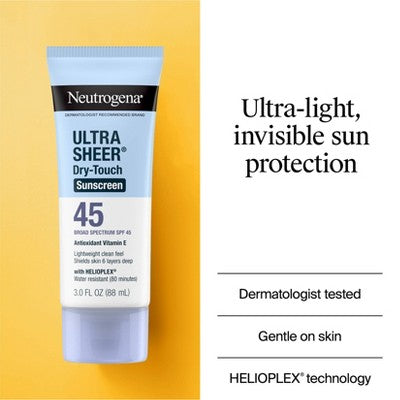 Neutrogena Ultra Sheer Dry-Touch Sunscreen Broad Spectrum SPF 45 6 fl oz /2ct - Missing Box
