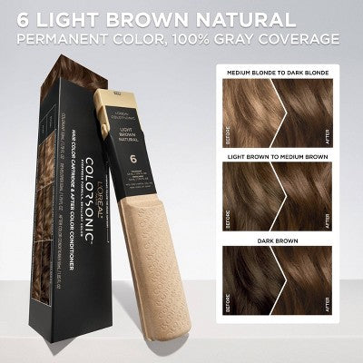 L'Oreal Paris Colorsonic Permanent Hair Color Light Brown Natural 6 - Missing Box