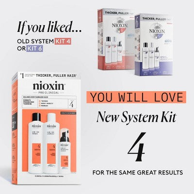 Nioxin System 4 Hair Thickening Colored & Damaged Hair Shampoo & Conditioner Kit - 3ct