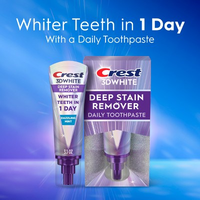 Crest 3D White Deep Stain Remover Daily Toothpaste Dazzling Mint 3.1oz - Missing Box