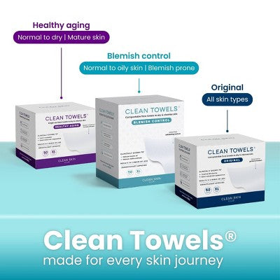 Clean Skin Club Clean Towels Blemish Control XL 50ct - New